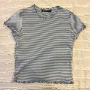 Blue and White Striped Brandy Melville Top